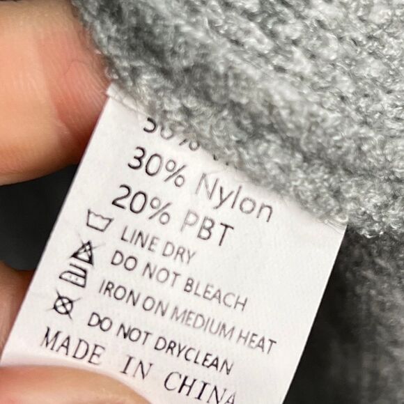 Oversized Chunky Gray Windowpane Cowl Neck Chunky Sweater - Picture 7 of 7